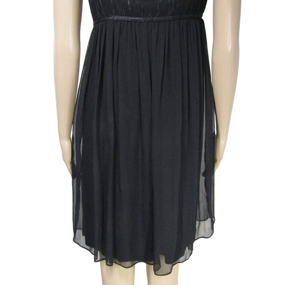 Y2K 100% Silk BABY DOLL XS Fairy Goth Coquette Whimsigoth Empire Black Dress - Picture 7 of 11